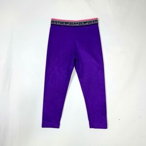 365 Kids Girls Metallic Purple Be Kind Waistband Leggings